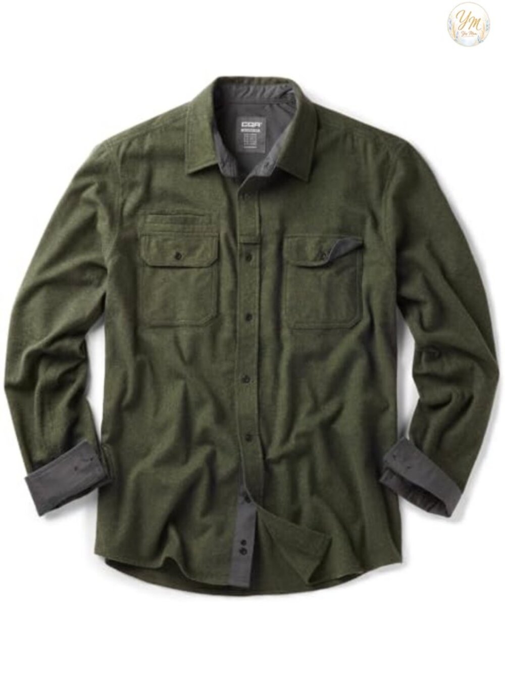 Men's 100% Cotton Button Down Flannel Shirt, Long Sleeve Plaid, Brushed Soft